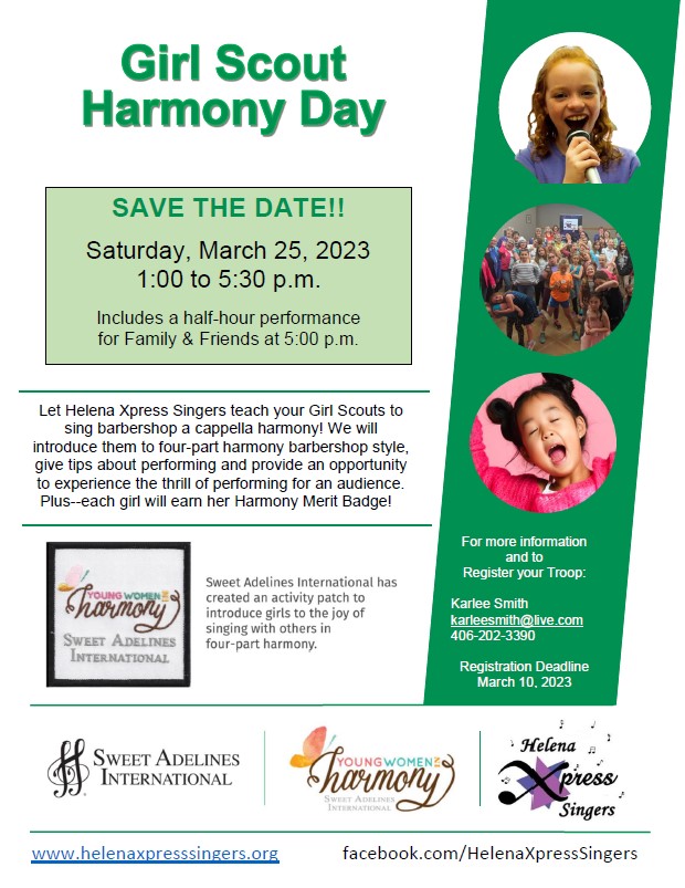 Girl Scout Harmony Day, March 25 --  REMINDERS for tomorrow 